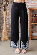 Heimish Full Size Solid Damask Casual Pants Plus Size - Hovatok