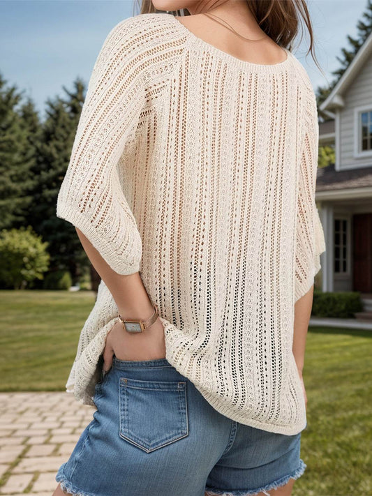 Openwork Round Neck Cover-Up - Hovatok