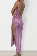 Slit Scoop Neck Sleeveless Cover Up - Hovatok
