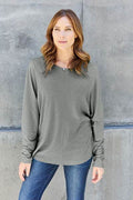 Double Take Full Size Round Neck Long Sleeve T-Shirt - Hovatok