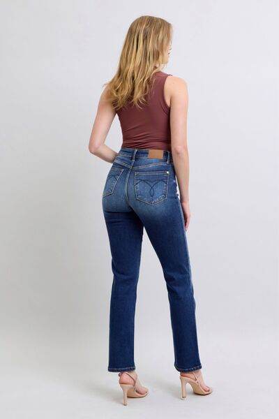 Judy Blue Full Size Washed Straight Leg Jeans with Pockets - Hovatok