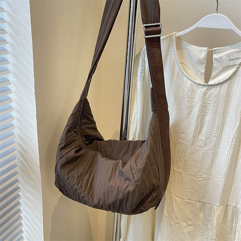 Pleated Dumpling Crossbody Bag - Hovatok