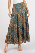 Mittoshop Paisley Patchwork Print Satin Maxi Skirt - Hovatok