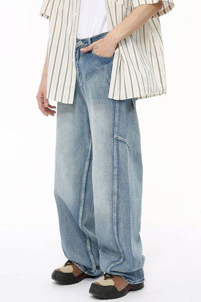 Mid Rise Wide Leg Jeans - Hovatok