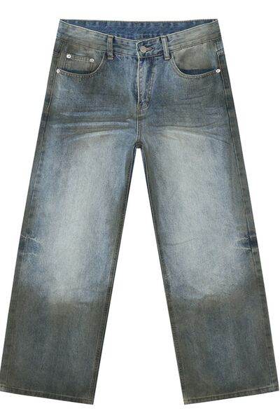 High Waist Baggy Jeans with Pockets - Hovatok