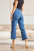RFM Crop Chloe Full Size Tummy Control High Waist Raw Hem Jeans - Hovatok