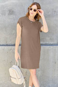 Basic Bae Full Size Round Neck Short Sleeve Dress with Pockets - Hovatok