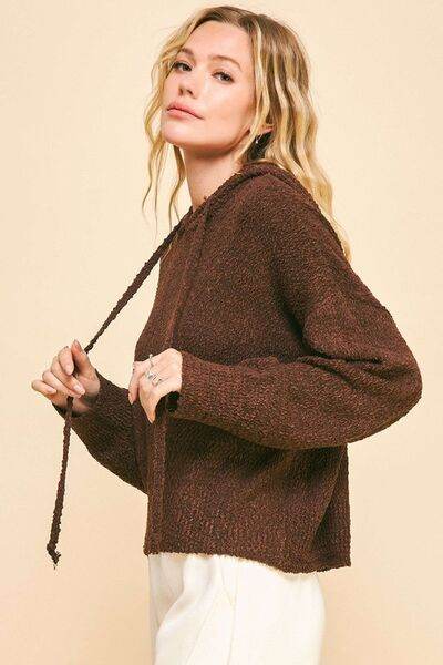 Davi & Dani Drop Shoulder Long Sleeve Hooded Sweater - Hovatok