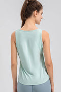 Wide Strap Round Neck Active Tank - Hovatok
