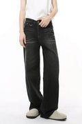 Wide Straight Jeans with Pockets - Hovatok
