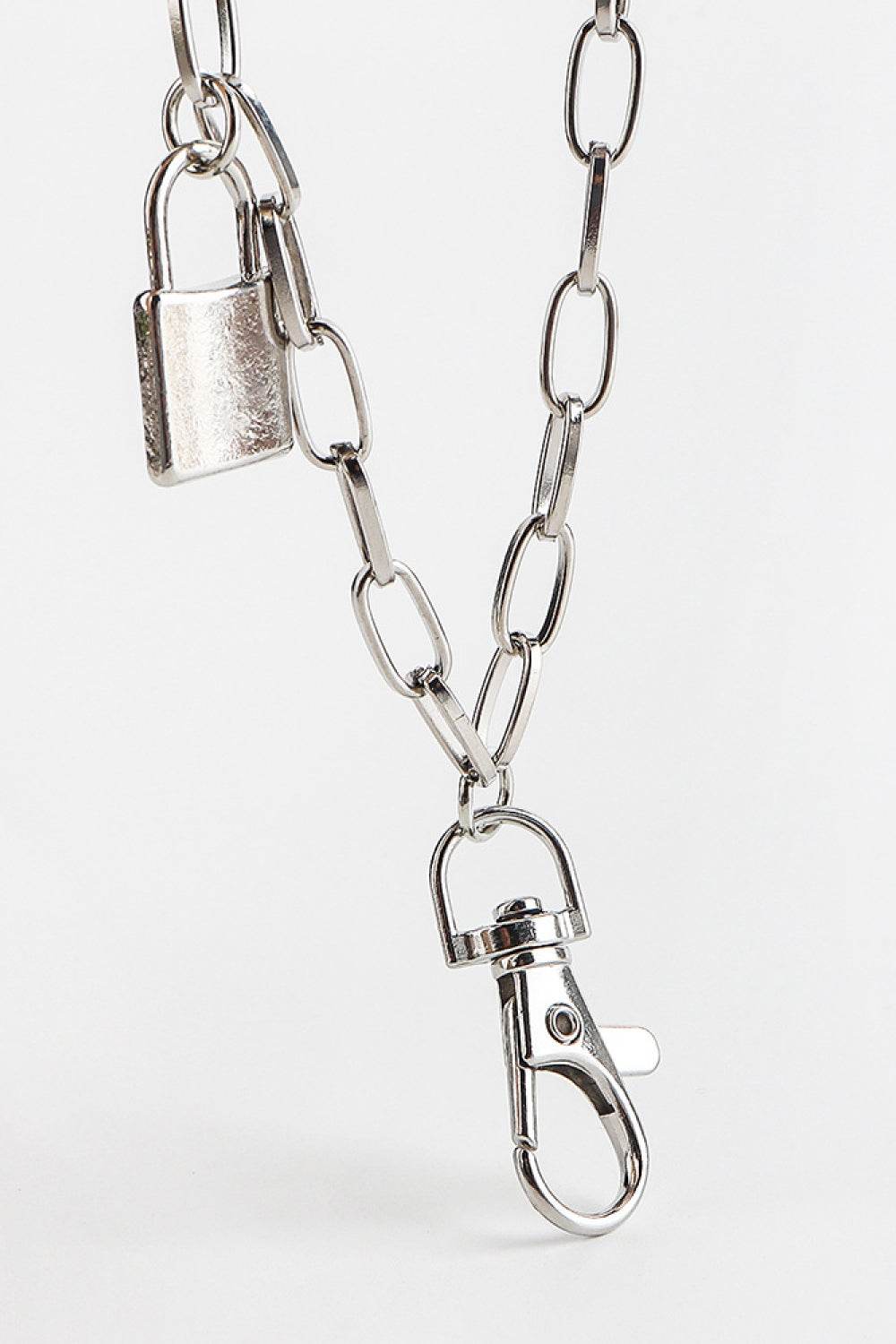 Double Layered Iron Chain Belt with Lock Charm - Hovatok