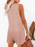 Full Size Pocketed Scoop Neck Sleeveless Romper - Hovatok