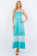 Celeste Full Size Color Block Tube Maxi Dress Plus Size - Hovatok
