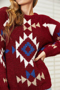 HEYSON Full Size Aztec Soft Fuzzy Sweater - Hovatok
