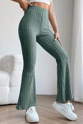 Basic Bae Full Size Ribbed High Waist Flare Pants - Hovatok
