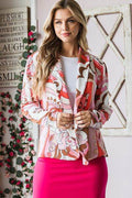 Heimish Full Size Shawl Floral Open Blazers Plus Size - Hovatok