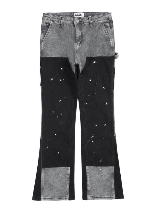 Men's Contrast Washed Bootcut Jeans - Hovatok
