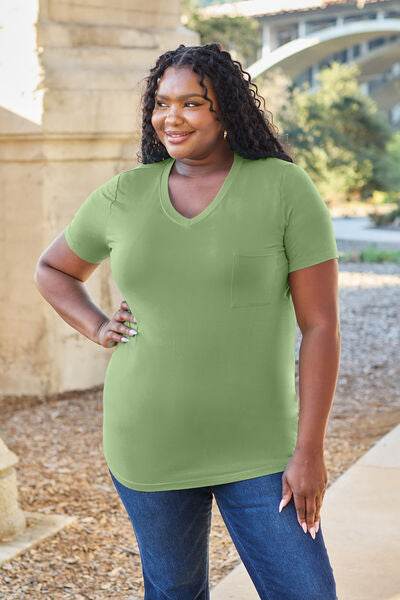Basic Bae Bamboo Full Size V-Neck Short Sleeve T-Shirt - Hovatok