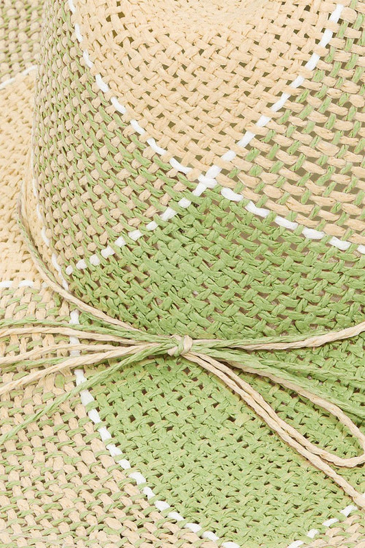 Fame Contrast Straw Braid Hat - Hovatok