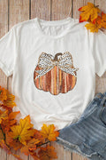 Full Size Pumpkin Round Neck Short Sleeve T-Shirt - Hovatok