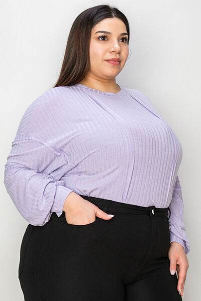Basic Bae Full Size Ribbed Round Neck Long Sleeve T-Shirt - Hovatok
