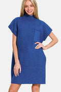 Zenana Short Sleeve Sweater Mini Dress - Hovatok