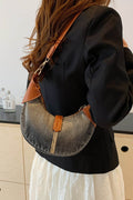 Contrast Denim Shoulder Bag - Hovatok
