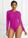 Round Neck Long Sleeve Bodysuit - Hovatok