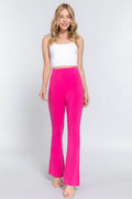 ACTIVE BASIC Waist Elastic Slim Flare Yoga Pants - Hovatok