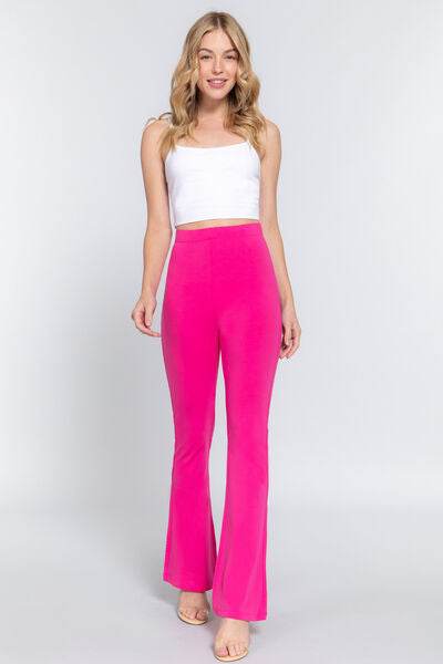 ACTIVE BASIC Waist Elastic Slim Flare Yoga Pants - Hovatok