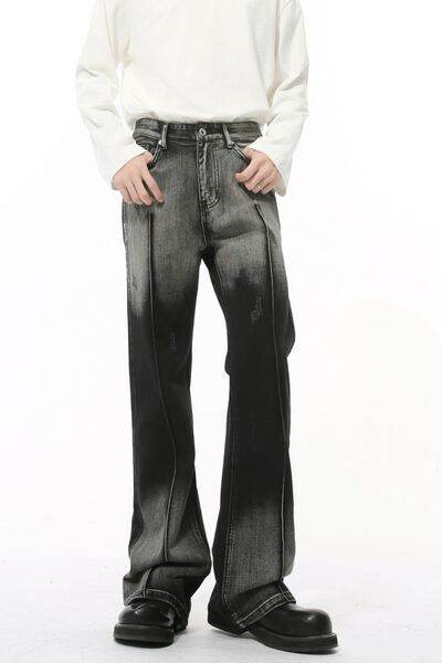 Pocketed High Waist Jeans - Hovatok