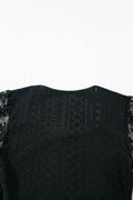 Eyelet Lace Long Sleeve Bodysuit - Hovatok