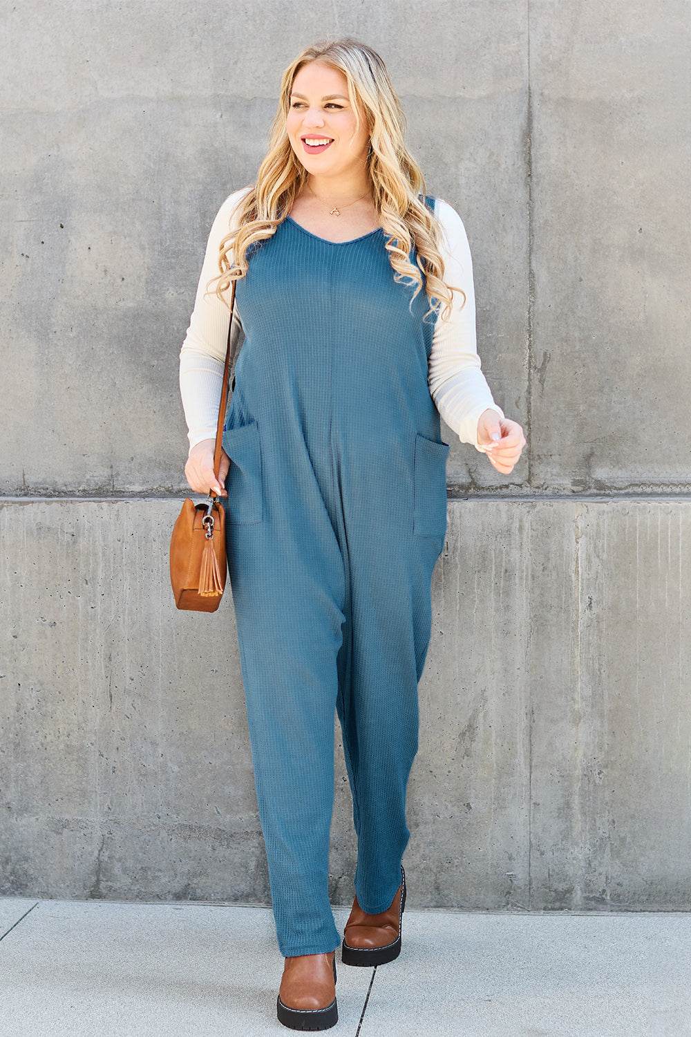 Double Take Full Size Sleeveless Straight Jumpsuit - Hovatok