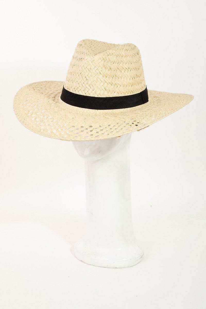 Fame Basket Weave Straw Sun Hat - Hovatok