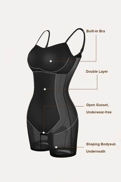 Basic Bae Built-In Shapewear Square Neck Short Sleeve Maxi Dress - Hovatok