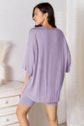 Basic Bae Full Size Soft Rayon Three-Quarter Sleeve Top and Shorts Set - Hovatok