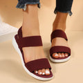 Rubber Open Toe Low Heel Sandals - Hovatok