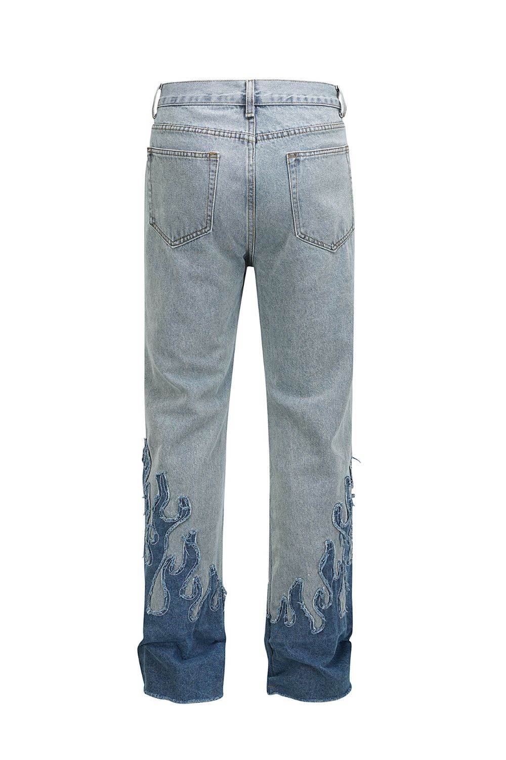 Men's Flame Pattern Patch Cargo Jeans ’ - Hovatok