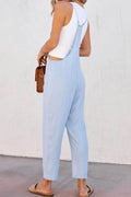 Spaghetti Strap Denim Overalls with Pockets - Hovatok