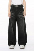 Washed Cat Whiskered Wide Leg Jeans - Hovatok