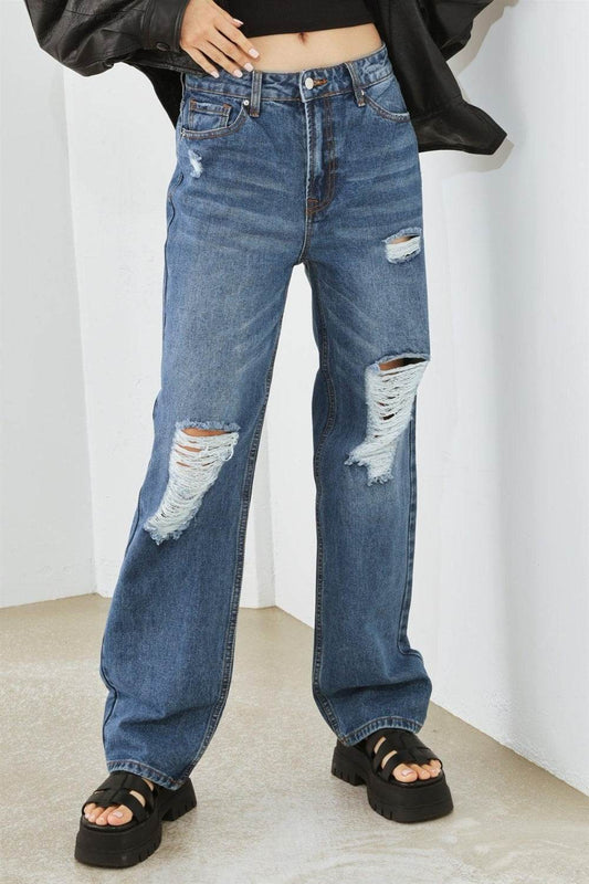 HAMMER COLLECTION Distressed High Waist Jeans - Hovatok