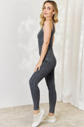 Zenana Ribbed V-Neck Sleeveless Jumpsuit - Hovatok