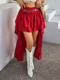 Devine High-Low Ruched Layered Skirt - Hovatok
