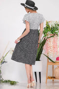 Celeste Plus Size Two Tone Animal Print Flutter Sleeve Midi Dress - Hovatok