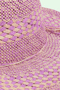Fame Checkered Straw Weave Sun Hat - Hovatok
