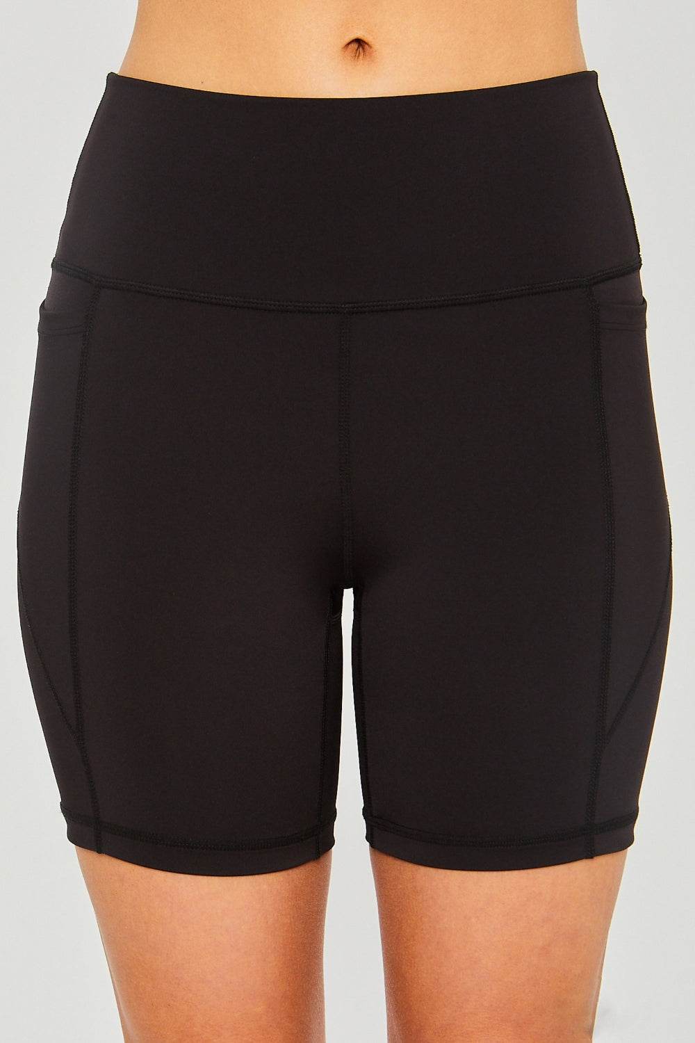 Love Tree High Waist Seam Detail Active Shorts - Hovatok
