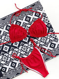 Frill Trill Halter Neck Bikini Set - Hovatok