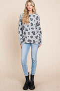 BOMBOM Leopard Drop Shoulder T-Shirt - Hovatok