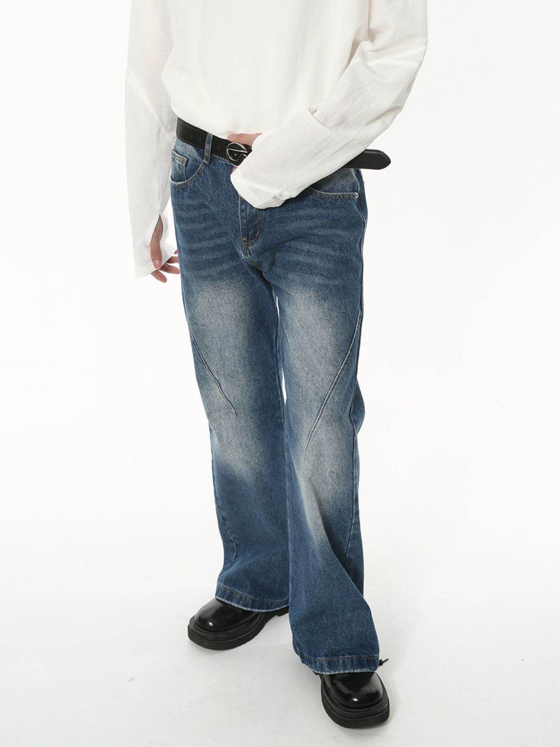 Men's Mid Rise Jeans with Pockets - Hovatok