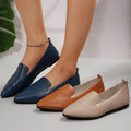 Snake Print Pointed Toe Slip-Ons - Hovatok